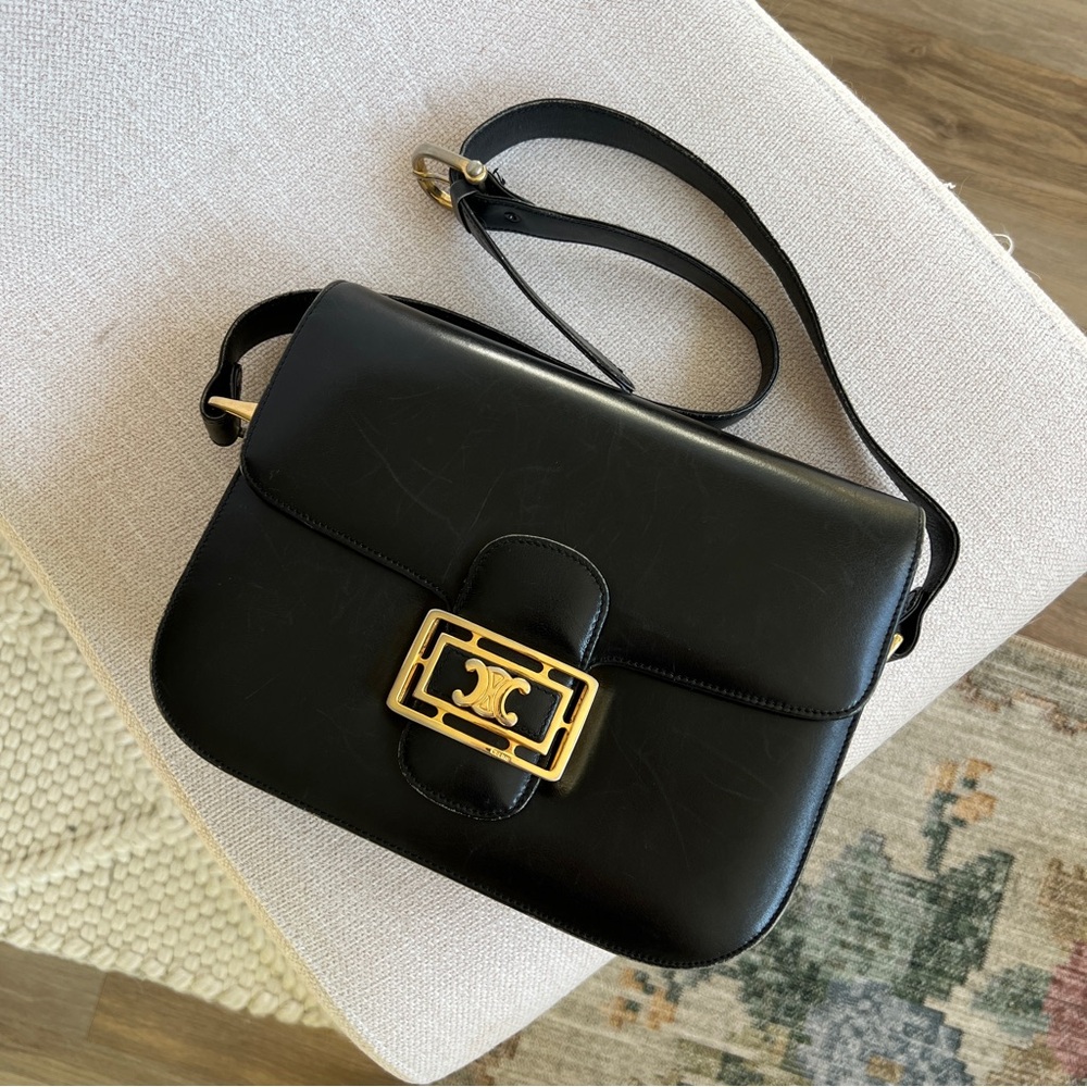 RARE Vintage CELINE Triomphe Boxcalf Shoulder Bag / CELINE Triomphe Bag